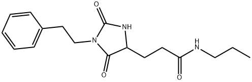 3-[2,5-dioxo-1-(2-phenylethyl)imidazolidin-4-yl]-N-propylpropanamide 化学構造式
