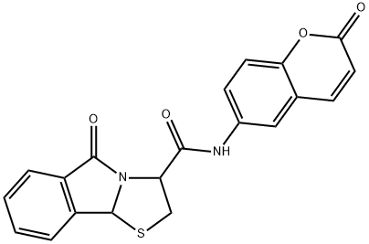 5-oxo-N-(2-oxochromen-6-yl)-3,9b-dihydro-2H-[1,3]thiazolo[2,3-a]isoindole-3-carboxamide,1214113-05-9,结构式