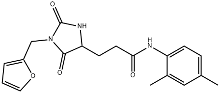 N-(2,4-dimethylphenyl)-3-[1-(furan-2-ylmethyl)-2,5-dioxoimidazolidin-4-yl]propanamide,1214141-64-6,结构式