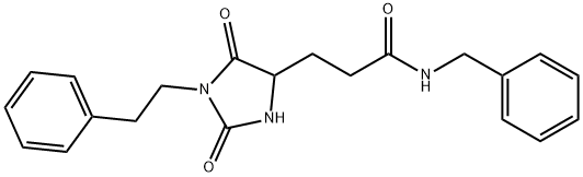 N-benzyl-3-[2,5-dioxo-1-(2-phenylethyl)imidazolidin-4-yl]propanamide,1214162-12-5,结构式