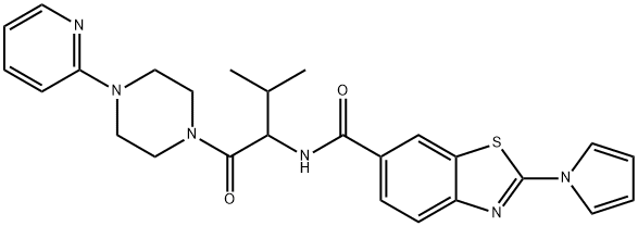 N-[3-methyl-1-oxo-1-(4-pyridin-2-ylpiperazin-1-yl)butan-2-yl]-2-pyrrol-1-yl-1,3-benzothiazole-6-carboxamide|