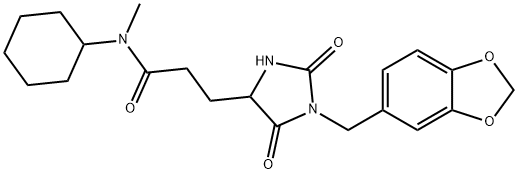 3-[1-(1,3-benzodioxol-5-ylmethyl)-2,5-dioxoimidazolidin-4-yl]-N-cyclohexyl-N-methylpropanamide|