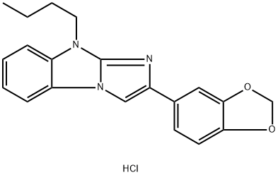 2-(1,3-benzodioxol-5-yl)-4-butylimidazo[1,2-a]benzimidazole hydrochloride Structure