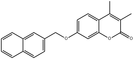 3,4-dimethyl-7-(naphthalen-2-ylmethoxy)chromen-2-one 结构式