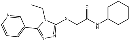 N-cyclohexyl-2-[(4-ethyl-5-pyridin-3-yl-1,2,4-triazol-3-yl)sulfanyl]acetamide Structure