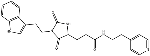 3-[1-[2-(1H-indol-3-yl)ethyl]-2,5-dioxoimidazolidin-4-yl]-N-(2-pyridin-4-ylethyl)propanamide Structure