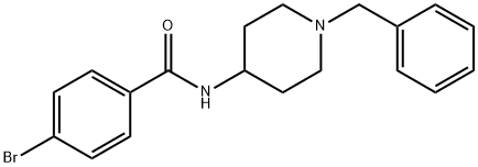 N-(1-benzylpiperidin-4-yl)-4-bromobenzamide 化学構造式