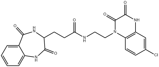 N-[2-(6-chloro-2,3-dioxo-4H-quinoxalin-1-yl)ethyl]-3-(2,5-dioxo-3,4-dihydro-1H-1,4-benzodiazepin-3-yl)propanamide Structure