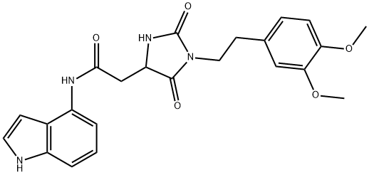 2-[1-[2-(3,4-dimethoxyphenyl)ethyl]-2,5-dioxoimidazolidin-4-yl]-N-(1H-indol-4-yl)acetamide Structure