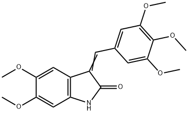 (3Z)-5,6-dimethoxy-3-[(3,4,5-trimethoxyphenyl)methylidene]-1H-indol-2-one 化学構造式