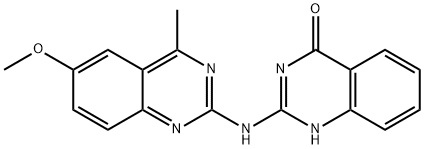 2-[(6-methoxy-4-methylquinazolin-2-yl)amino]-1H-quinazolin-4-one 化学構造式