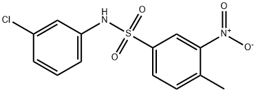 N-(3-氯苯基)-4-甲基-3-硝基苯磺酰胺, 295361-00-1, 结构式
