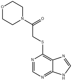 1-morpholin-4-yl-2-(7H-purin-6-ylsulfanyl)ethanone Struktur