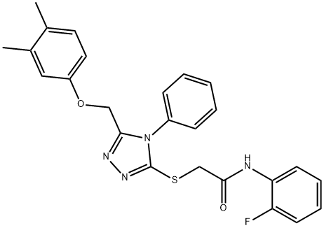 299918-77-7 2-[[5-[(3,4-dimethylphenoxy)methyl]-4-phenyl-1,2,4-triazol-3-yl]sulfanyl]-N-(2-fluorophenyl)acetamide