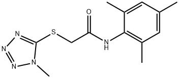 2-(1-甲基四氮唑-5-基)硫基-N-(2,4,6-三甲基苯基)乙酰胺, 300860-39-3, 结构式