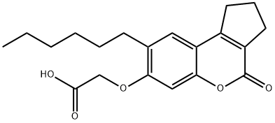 2-[(8-hexyl-4-oxo-2,3-dihydro-1H-cyclopenta[c]chromen-7-yl)oxy]acetic acid 结构式