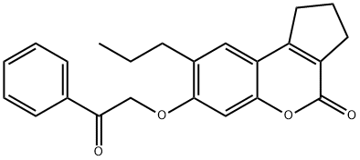 7-phenacyloxy-8-propyl-2,3-dihydro-1H-cyclopenta[c]chromen-4-one 结构式