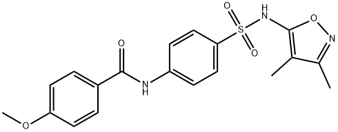 N-(4-(N-(3,4-二甲基异恶唑-5-基)氨磺酰基)苯基)-4-甲氧基苯甲酰胺,301681-50-5,结构式