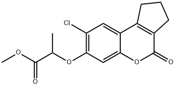 methyl 2-[(8-chloro-4-oxo-2,3-dihydro-1H-cyclopenta[c]chromen-7-yl)oxy]propanoate Struktur