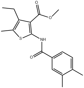 methyl 2-[(3,4-dimethylbenzoyl)amino]-4-ethyl-5-methylthiophene-3-carboxylate Structure