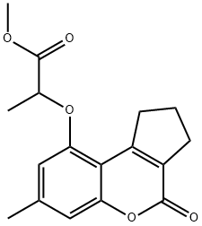 methyl 2-[(7-methyl-4-oxo-2,3-dihydro-1H-cyclopenta[c]chromen-9-yl)oxy]propanoate Structure