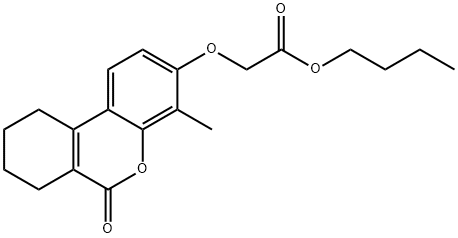 butyl 2-[(4-methyl-6-oxo-7,8,9,10-tetrahydrobenzo[c]chromen-3-yl)oxy]acetate Struktur