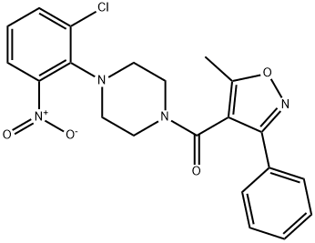 [4-(2-chloro-6-nitrophenyl)piperazin-1-yl]-(5-methyl-3-phenyl-1,2-oxazol-4-yl)methanone Structure