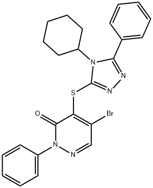 309733-01-5 5-bromo-4-[(4-cyclohexyl-5-phenyl-1,2,4-triazol-3-yl)sulfanyl]-2-phenylpyridazin-3-one