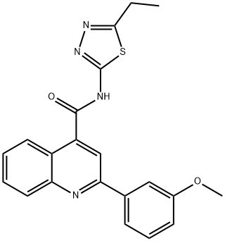 N-(5-ethyl-1,3,4-thiadiazol-2-yl)-2-(3-methoxyphenyl)quinoline-4-carboxamide 化学構造式