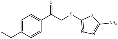 2-[(5-amino-1,3,4-thiadiazol-2-yl)sulfanyl]-1-(4-ethylphenyl)ethanone 化学構造式