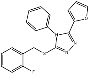 3-[(2-fluorophenyl)methylsulfanyl]-5-(furan-2-yl)-4-phenyl-1,2,4-triazole,312317-77-4,结构式