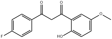 1-(4-fluorophenyl)-3-(2-hydroxy-5-methoxyphenyl)propane-1,3-dione 化学構造式