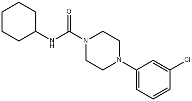 4-(3-chlorophenyl)-N-cyclohexylpiperazine-1-carboxamide Structure