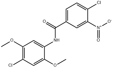 4-chloro-N-(4-chloro-2,5-dimethoxyphenyl)-3-nitrobenzamide 化学構造式