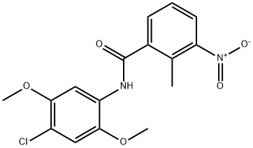 N-(4-chloro-2,5-dimethoxyphenyl)-2-methyl-3-nitrobenzamide Struktur