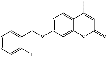 7-[(2-fluorophenyl)methoxy]-4-methylchromen-2-one 结构式