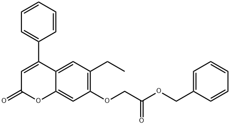 benzyl 2-(6-ethyl-2-oxo-4-phenylchromen-7-yl)oxyacetate 化学構造式