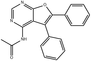 N-(5,6-diphenylfuro[2,3-d]pyrimidin-4-yl)acetamide 化学構造式