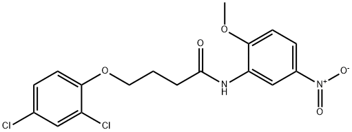 4-(2,4-dichlorophenoxy)-N-(2-methoxy-5-nitrophenyl)butanamide 化学構造式
