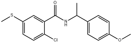 2-chloro-N-[1-(4-methoxyphenyl)ethyl]-5-methylsulfanylbenzamide Structure