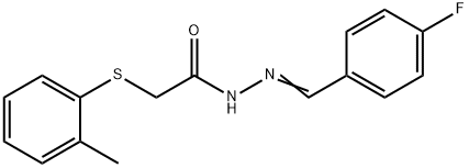 N-[(E)-(4-fluorophenyl)methylideneamino]-2-(2-methylphenyl)sulfanylacetamide Structure