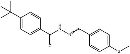 4-tert-butyl-N-[(E)-(4-methylsulfanylphenyl)methylideneamino]benzamide Structure