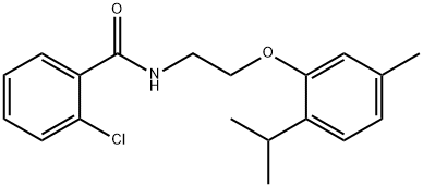 2-chloro-N-[2-(5-methyl-2-propan-2-ylphenoxy)ethyl]benzamide Struktur