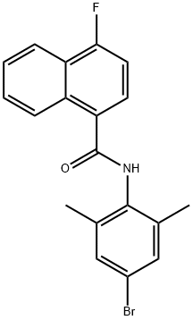 N-(4-bromo-2,6-dimethylphenyl)-4-fluoronaphthalene-1-carboxamide 化学構造式