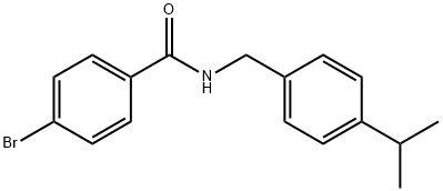 4-bromo-N-[(4-propan-2-ylphenyl)methyl]benzamide 结构式