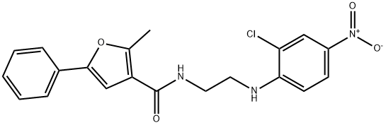 N-[2-(2-chloro-4-nitroanilino)ethyl]-2-methyl-5-phenylfuran-3-carboxamide 化学構造式
