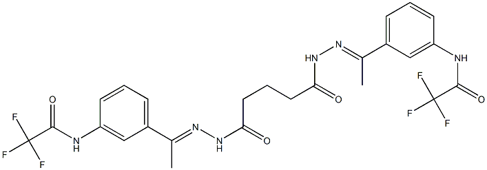 N,N'-bis[(E)-1-[3-[(2,2,2-trifluoroacetyl)amino]phenyl]ethylideneamino]pentanediamide 结构式