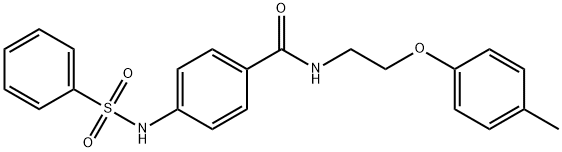 4-(benzenesulfonamido)-N-[2-(4-methylphenoxy)ethyl]benzamide Struktur