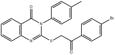 2-{[2-(4-溴苯基)-2-氧乙基]硫烷基}-3-(4-甲基苯基)-3,4-二氢喹唑啉-4-酮 结构式