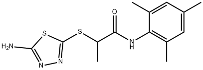 2-[(5-amino-1,3,4-thiadiazol-2-yl)sulfanyl]-N-(2,4,6-trimethylphenyl)propanamide Structure